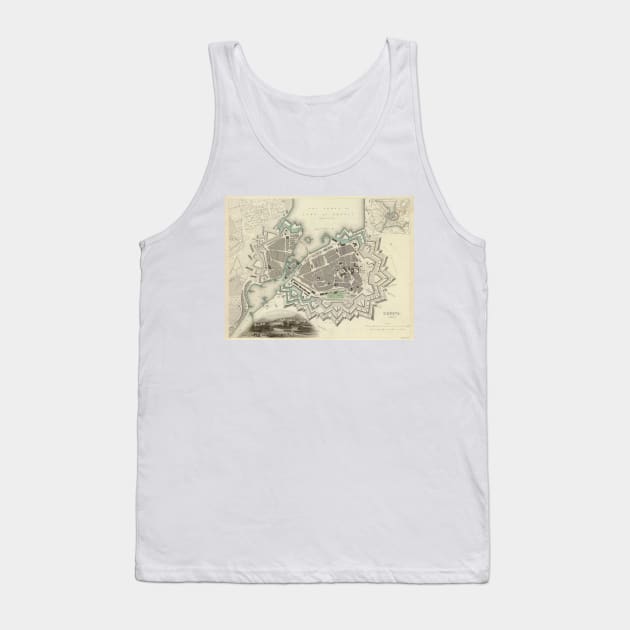 Vintage Map of Geneva (1841) Tank Top by Bravuramedia